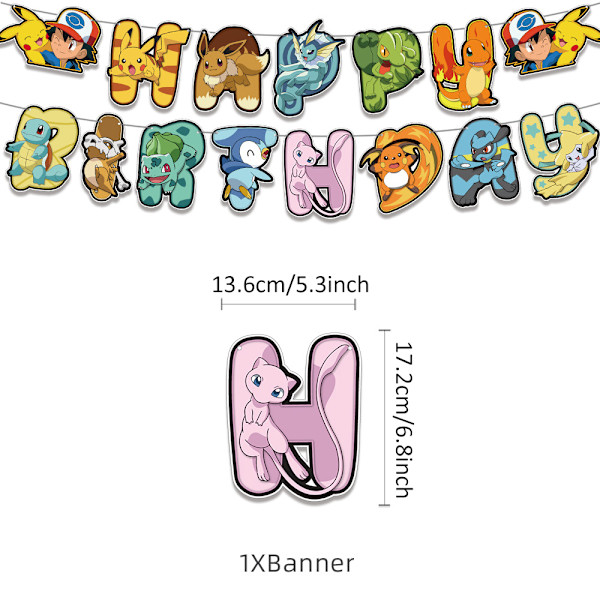 Caratoon Trykte Bursdagsfest Forsyninger Toppere Ballonger Banner Barn Gutter Jenter