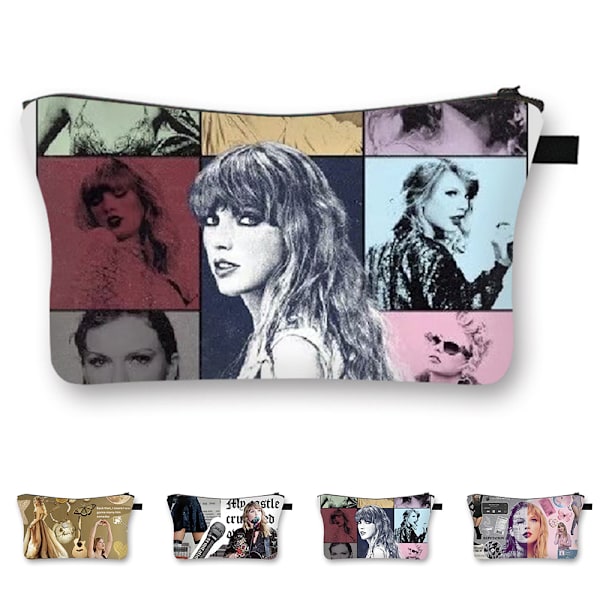 Taylor Swif sångare musik kosmetisk väska sminkorganisatör läder bärbar påse present resetoalettväska förvaringspung A