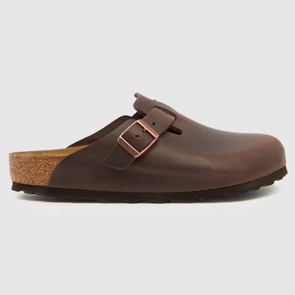 Birkenstock Boston Mjuka Fotbäddar Tofflor Unisex Slip On Vardagsskor Brown 37