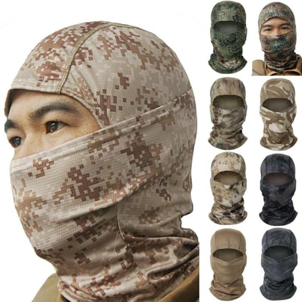 Taktisk camouflage jagtmaske hovedtørklæde airsoft hat Python jungle