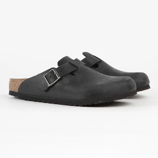 Birkenstock Boston Mjuka Fotbäddar Tofflor Unisex Slip On Vardagsskor Black 41
