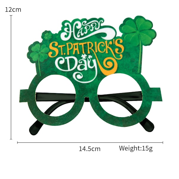 1 st. Patricks dag Plastglasögon Irländsk Shamrock C