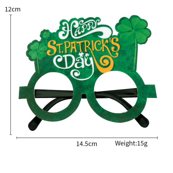 1st St. Patrick's Day plastglasögon Irish Shamrock glasögon C