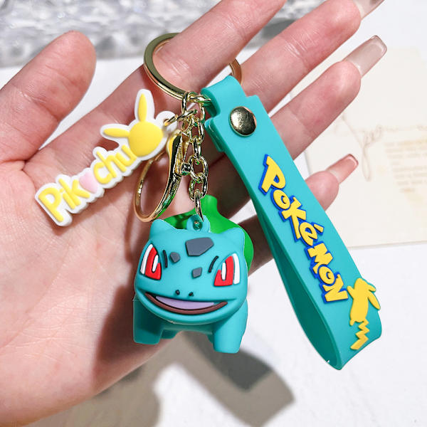 3D Nyckelring Väska Tillbehör Pikachu Squirtle Charmander Psyduck #3