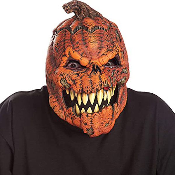 Nyhet Latex Pumpa Mask Fullt Huvud Med Rörlig Käke Fest Halloween Fancy Prop
