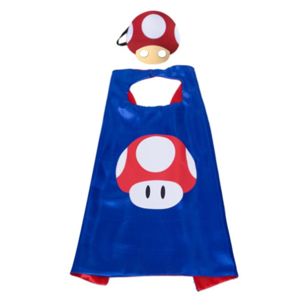 Mario Cosplay Kostyme Kappe & Bind for Øynene Sett Bursdagsfest Barn F