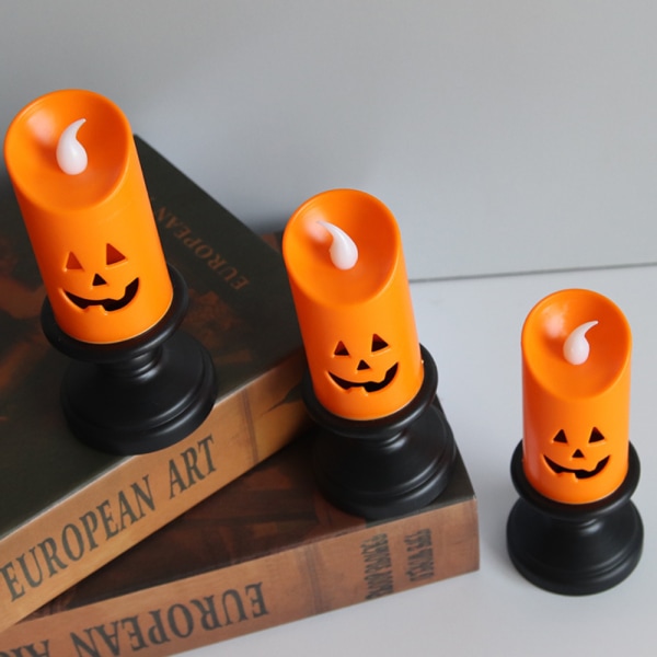1x Pumpkin LED Light Flameless Ljusstake Bord Halloween Dekor