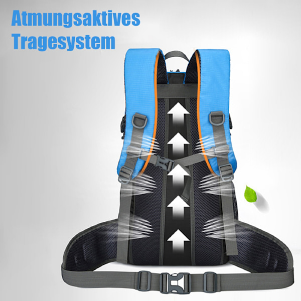 Vandringsryggsäck, 36-55L Trekkingryggsäck, Vattentät Utomhusryggsäck, Reseryggsäck, för Sport, Cykling, Klättring, Bergsklättring Sky Blue