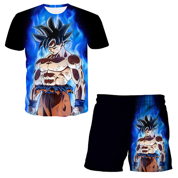 Dragon Ball Barn Pojkar Nattkläder Kortärmad T-shirts Toppar Shorts Sommar Outfit Sovkläder Pyjamas Set #2 110cm