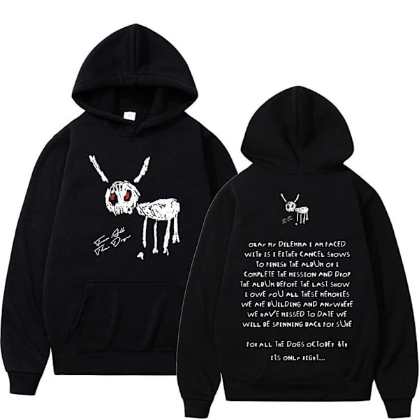 Rapper Drake For All The Dogs Album Hættetrøje Hip Hop Mænd Kvinder Pullover Sweatshirt S