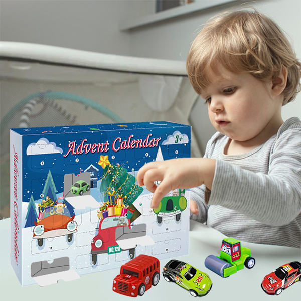 Julkalender 2023 med 24 Bilar Leksaker Nedräkningskalender
