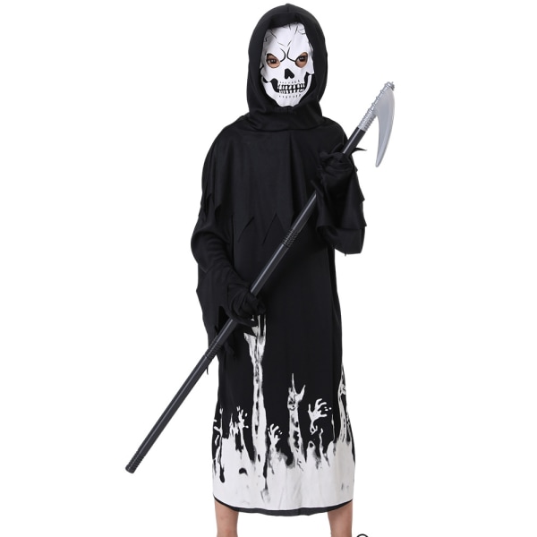 Halloween Costume Kid Death Cosplay Kostymer Knight Hooded Cloak M