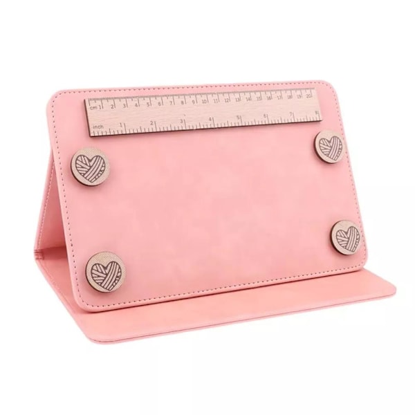 Magnetisk linjal stickmönsterdiagramhållare nålkonst handarbetsaccessoarer Pink