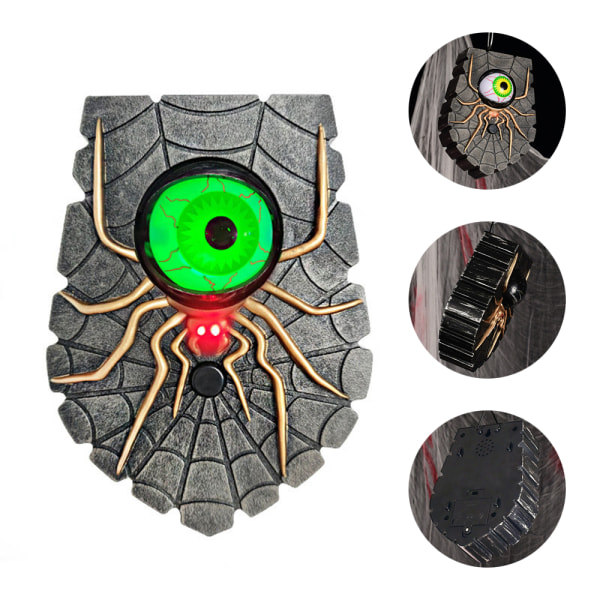 Halloween Spider Dörrklocka Med Ljud | Dörrklocka Med ögongloben