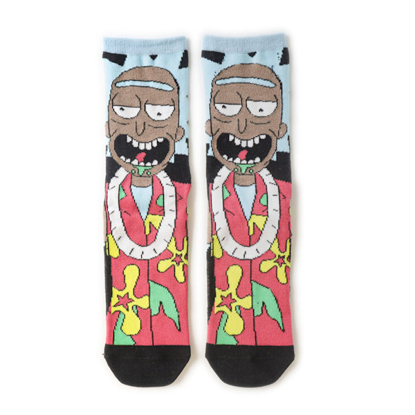 1 par tegneserie Rick og Morty karakter bomuldsstrømper afslappet B