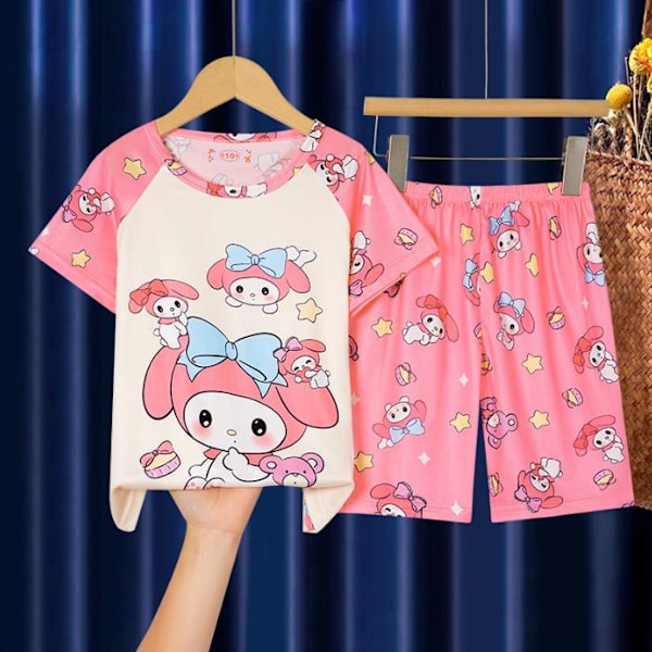 Lasten tyttöjen Sanrio T-paita shortsit setti sarjakuva lyhythihainen yöasu pyjama #4 4-5Years