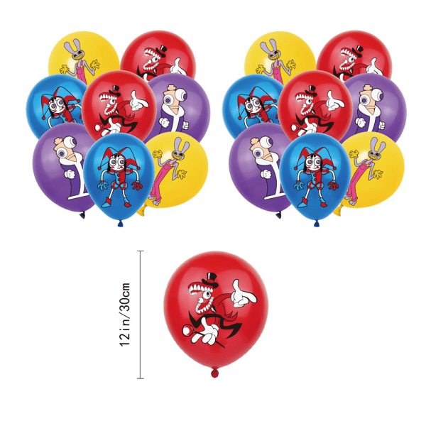 Digital Circus Balloon Party Tillbehör Fans Födelsedagsfest Dekor