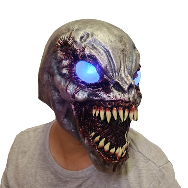 Led Halloween Mask, Läskig Ljus Venom Mask För Vuxna Mörka Och Onda Lysande Ögon Cosplay Rekvisita