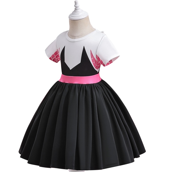 Gwen Spider-Man Klänning för Flickor, Prinsessklänning, Cosplay-Kostym 90cm