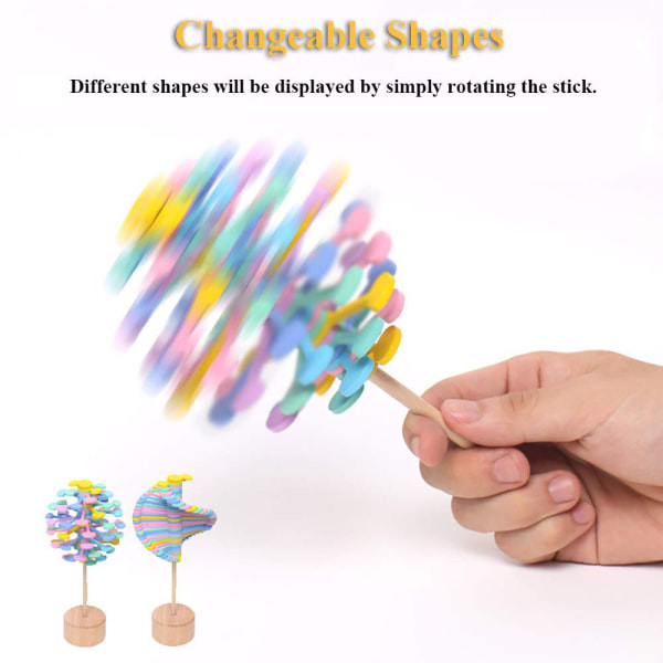 Wood Spiral Lollipop Spinning Magic Fidget Stress Relief Toy 2