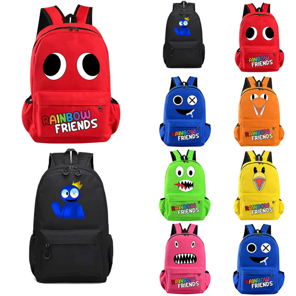 Rainbow Friends Ryggsäckar Barn Skolväska ryggsäck med stor kapacitet black