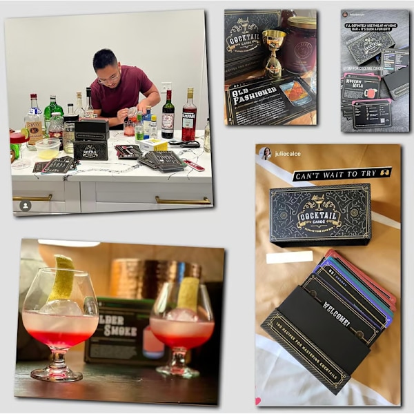 Cocktail Cards - 100 interaktive cocktailoppskriftskort for å mestre drinker hjemme
