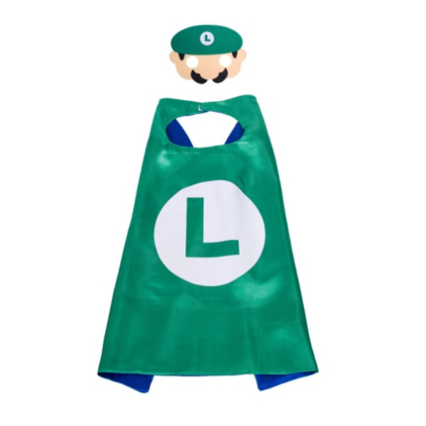 Mario Cosplay Kostyme Kappe & Bind for Øynene Sett Bursdagsfest Barn C