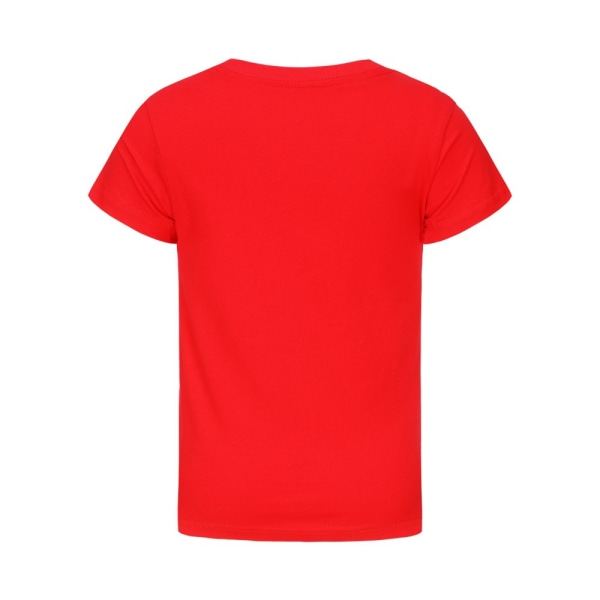 Unisex T-shirt för barn (pojkar/flickor) med Geometry Dash-motiv - Casual sommar-T-shirt med korta ärmar, 7-14 år Red 160cm