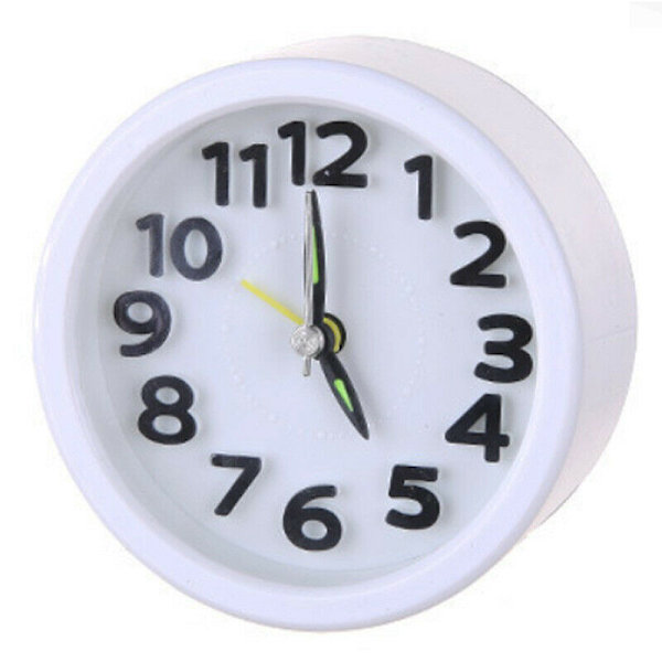 Kvadratiska/Runda Batteridrivna Snooze Elektroniska Väckarklockor Round White
