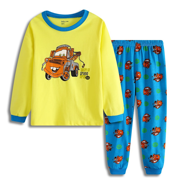 Bil Barn Pojkar Flickor Långärmade Toppar + Byxor Pyjamas Set Nattkläder Sovkläder #2 120cm
