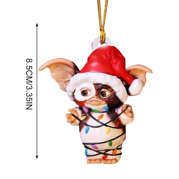 Julgranspynt med LED-ljus, tomteluva, hängande figurin D