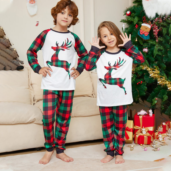 Familj matchande julpyjamas kvinnor bomull Jammies Set Kids 2T