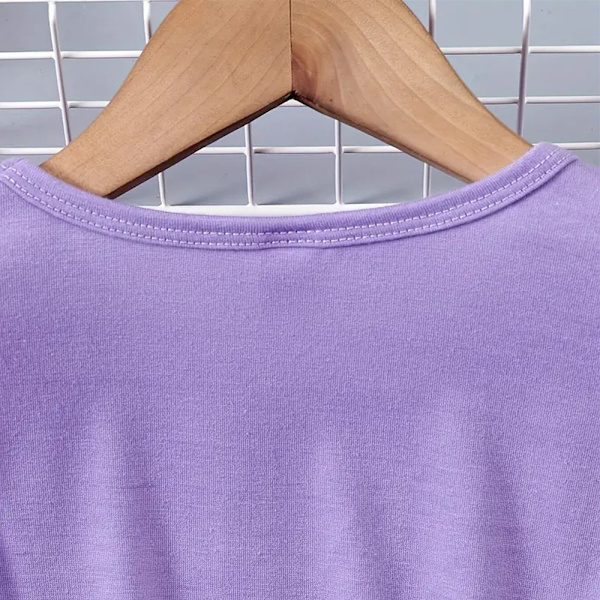 Flickor Barn Hjärtmönstrad Ärmlös Klänning Sommarfest A-Linje Prinsessklänningar Purple 100cm