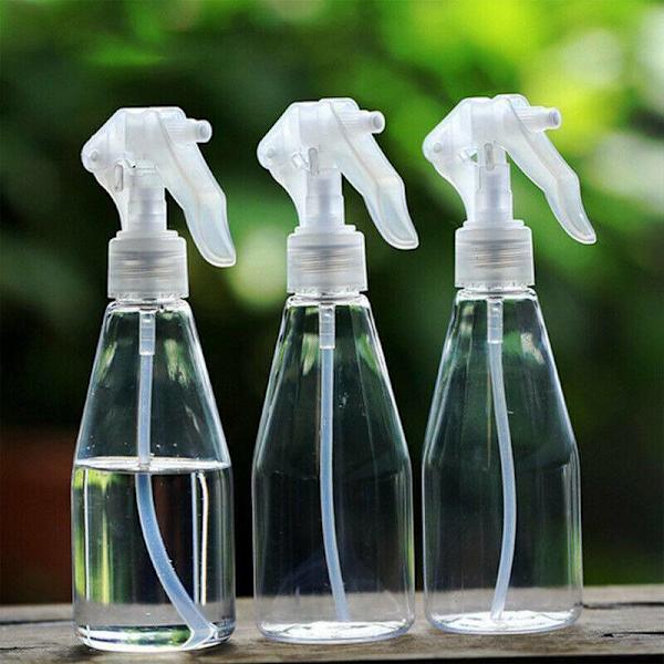 3 stk. Små klare sprayflasker i plastik til vanding og rengøring, håndholdte 200ml 3pcs