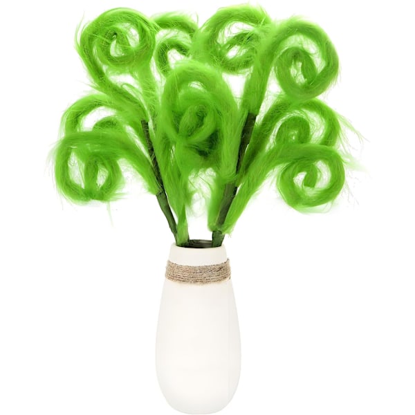 6 st Curly Furry Lime Green Julgransprydnader Julkulor