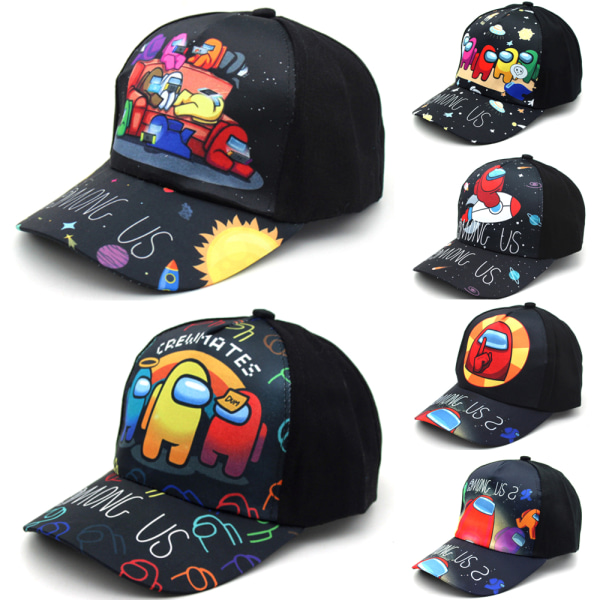 Pojkar Flickor Barn Among Us Basebollkepsar Cartoon Caps Hip Hop Justerbar Casual Solhatt D