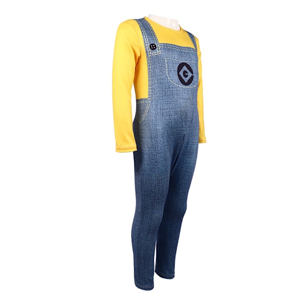 Minions Cosplay Jumpsuit Halloween Karneval Bodysuit Kostymfest Fancy Dress för Barn 110cm