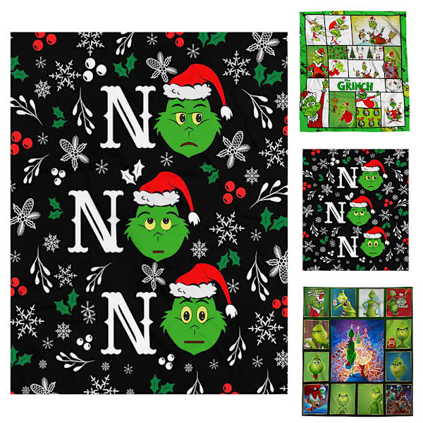 Julgrinchfilt, tecknad filt, mjuk filt, jul C 100*150CM