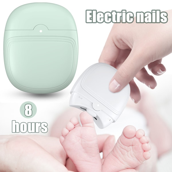 Elektrisk nagelklippare för vuxna barn med ljus 2 i 1 light green