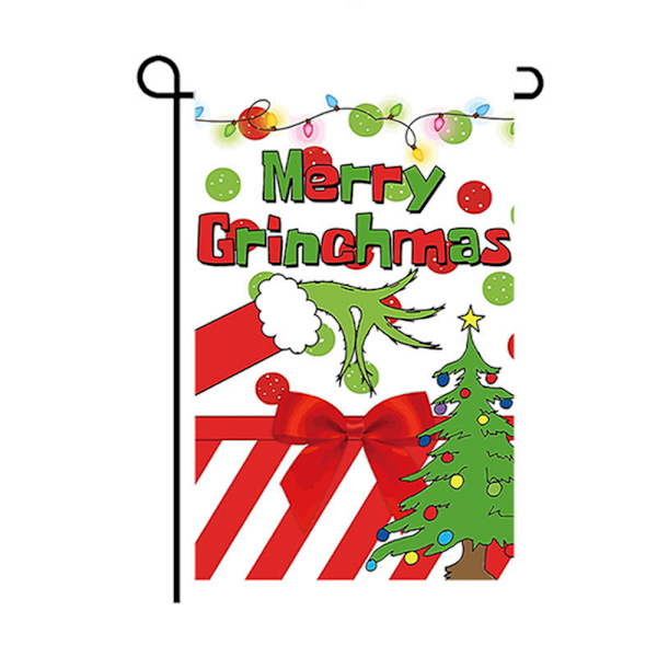 Grinch Julgrändsflagga Banner Dekoration för Vintergård A