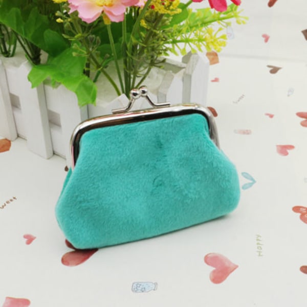 Dame Piger Lås Holder Nøgle Møntpung Tegnebog Kort Håndtaske Clutch Taske Blue