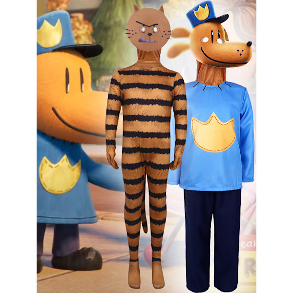 Dog Man Cosplay Kostume Jumpsuit Festlig Udklædning Bodysuit til Unisex B 140cm