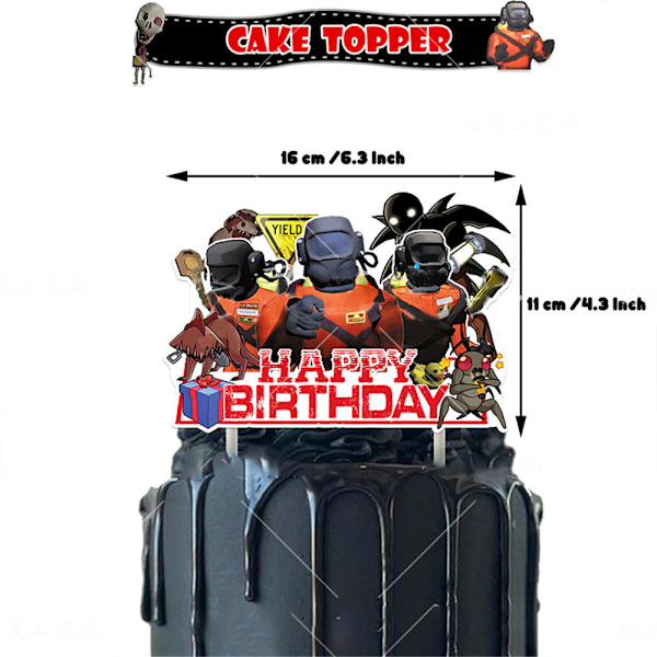 Lethal Company Hemfödelsedag Dekorationer Banner Ballonger Tårta Topper Tillbehör