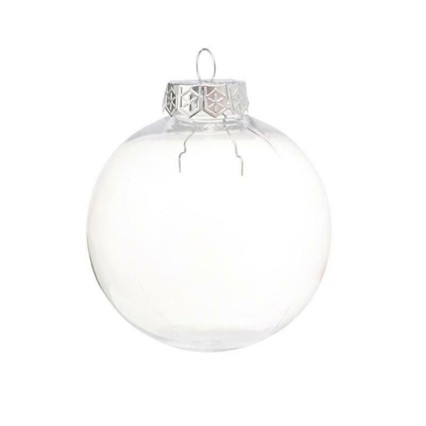 5-pack klar plast julgranskulor Xmas Tree Ornament Dekor silver 5PCS