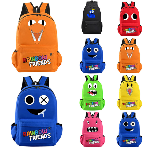 Rainbow Friends Ryggsäckar Barn Skolväska ryggsäck med stor kapacitet blue