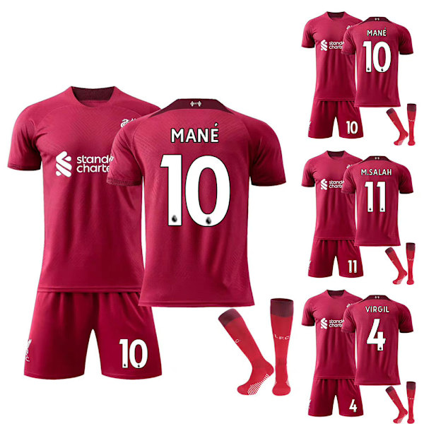 Lasten jalkapallopaita Mane #10 M.Salah #11 Pelipaita Jalkapallo MM-kisat Urheiluvaatteet Lapsille #10 4-5Y