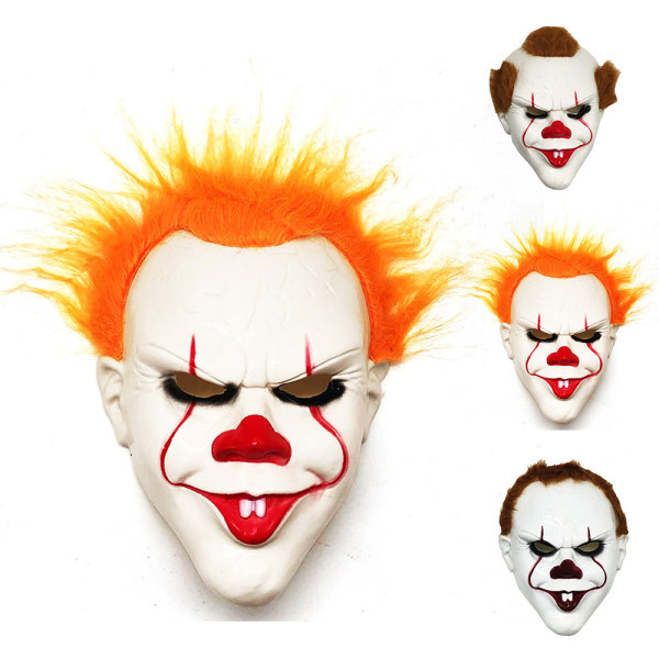Clown Latex Mask Halloween Kostym Crazy Joker Cosplay rekvisita C
