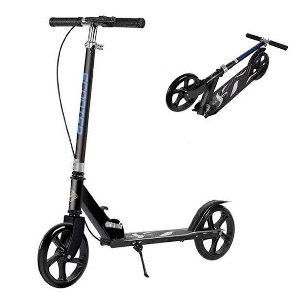 Foldbar Løbehjul Løbebånd Dobbeltbremser For og Bag, med Beskyttelsesplader, Højdejusterbar, til Børn og Teenagere, op til 80 kg