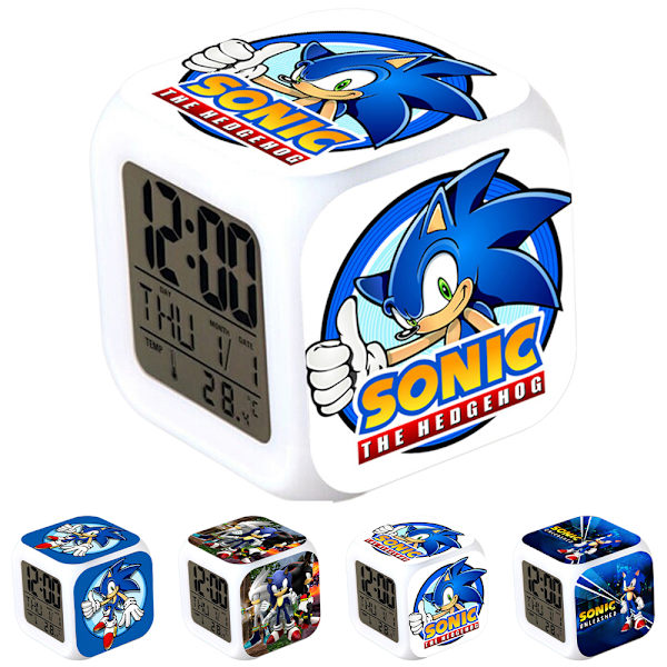 Sonic Kids Digital Klocka med Färgväxlande LED-alarm för Skrivbord C