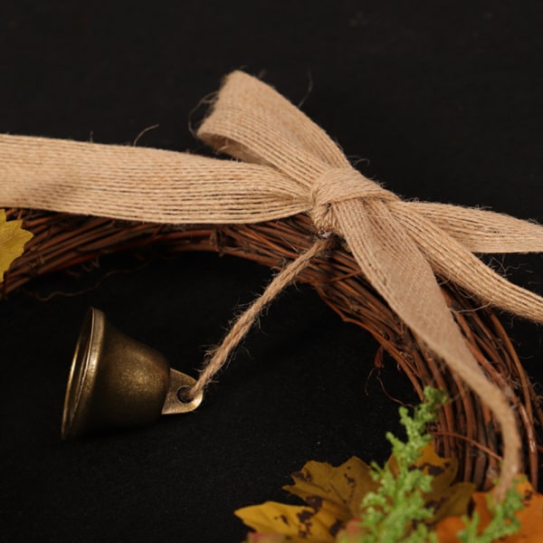 Konstgjord krans med pumpa lönnlöv och Bell hösten dekor